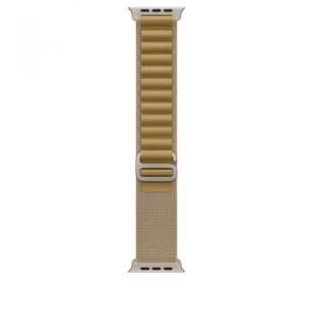 Curea Smartwatch Apple MXN23ZM/A pentru Watch 49mm, Alpine Loop, Medium, Natural Titanium Finish (Bej)