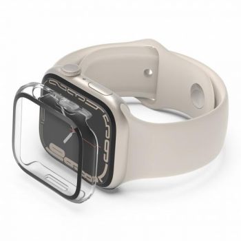Folie protectie Belkin SCREENFORCE TemperedCurve 2-in-1 pentru Apple Watch Series 7 (Transparent)