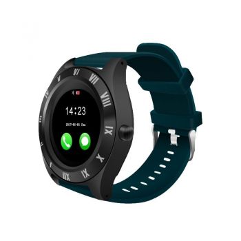 Resigilat Ceas Smartwatch Techstar® M11, 1.54inch LCD , Bluetooth 4.0 + EDR, Camera Foto, Cartela SIM, Micro SD, Monitorizare Somn, Apeluri si SMS, Notificari, Albastru