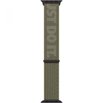 Curea pentru Apple Watch 45mm, NIKE Sport Loop, Sequoia/Pure Platinum