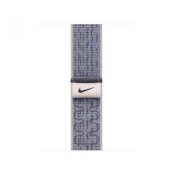 Curea Smartwatch Apple MC1G4ZM/A pentru Watch 40mm, Nike Sport Loop (Gri/Albastru)