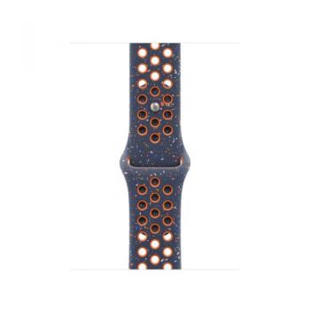 Curea Smartwatch Apple MC2F4ZM/A pentru Watch 40mm, Nike Sport Band, M/L (Albastru/Portocaliu)