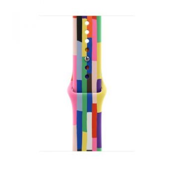 Curea Smartwatch Apple MDWF4ZM/A pentru Watch 46mm, Pride Edition Sport Band, S/M (Multicolor)