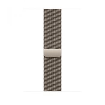 Curea Smartwatch Apple MXMQ3ZM/A pentru Watch 46mm, Natural Milanese Loop, M/L (Argintiu)