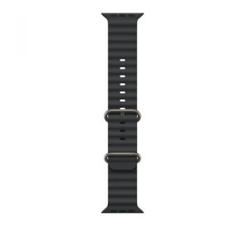 Curea Smartwatch Apple MXTL3ZM/A pentru Watch 49mm, Ocean Band, Natural Titanium Finish (Negru)