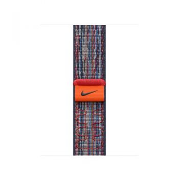Curea Smartwatch Apple MXU03ZM/A pentru Watch 42mm, Nike Sport Loop (Albastru/Rosu)
