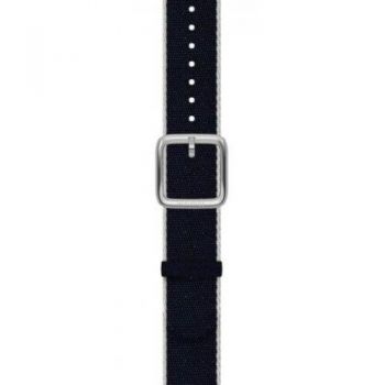 Curea Smartwatch Withings, textil, 18mm, pentru Withings Scanwatch (Bleumarin/Alb)