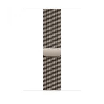 Curea Smartwatch Apple MC7J4ZM/A pentru Watch 46mm, Natural Milanese Loop, S/M (Argintiu)