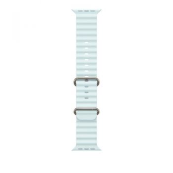 Curea Smartwatch Apple MXTF3ZM/A pentru Watch 49mm, Ocean Band, Natural Titanium Finish (Albastru deschis)