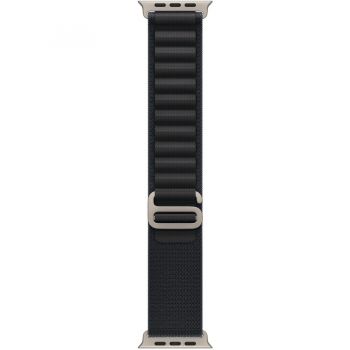 Apple Apple Watch 49mm Loop:  Black Alpine Loop - Small - Natural Titanium Finish