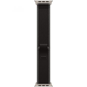 Apple Apple Watch 49mm Loop:  Black/Charcoal Trail Loop - S/M - Natural Titanium Finish