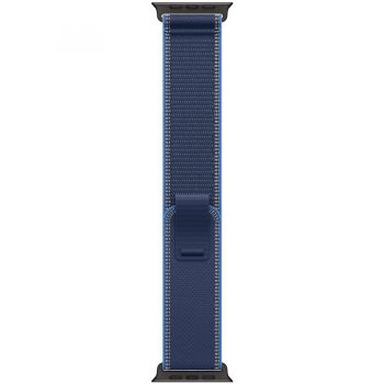 Apple Apple Watch 49mm Loop:  Blue/Bright Blue Trail Loop - S/M - Black Titanium Finish