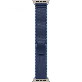 Apple Apple Watch 49mm Loop:  Blue/Bright Blue Trail Loop - S/M - Natural Titanium Finish