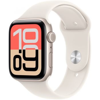 Apple Apple Watch SE (2025), GPS + Cellular, Carcasa Starlight Aluminium 40mm, Starlight Sport Band - S/M