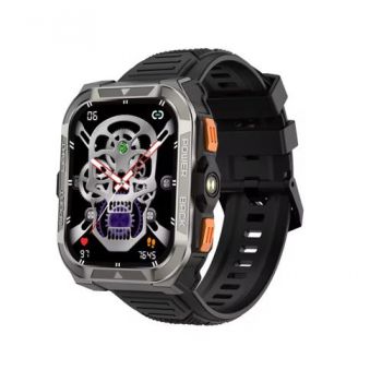 Ceas inteligent Smartwatch Blackview W80 Pro, Ecran TFT Tactil 1.91inch, Asistent Vocal, GPS, Lanterna LED, Monitor Ritm Cardiac si Oxigen in Sange, Mod Sport, 900mAh (Negru)