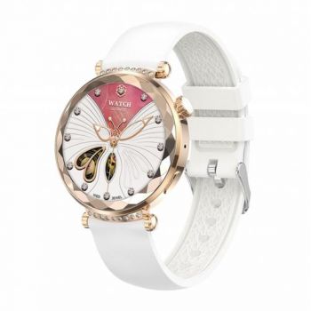 Ceas inteligent Smartwatch Blavec W19 LIANA, Procesor Bluetrum AB5691G, Ecran AMOLED 1.19inch, Apel Bluetooth, NFC, Monitorizara avansata sanatate, Android/iOS, IP67 (Roz/Auriu)