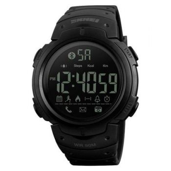 Ceas Smartwatch barbatesc, Skmei, Bluetooth, Pedometru, Afisaj Digital, Calorii, Sport, notificari Negru