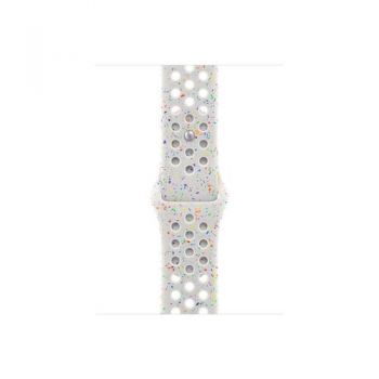 Curea Smartwatch Apple MYL43ZM/A pentru Watch 46mm, Nike Sport Band, S/M (Alb)