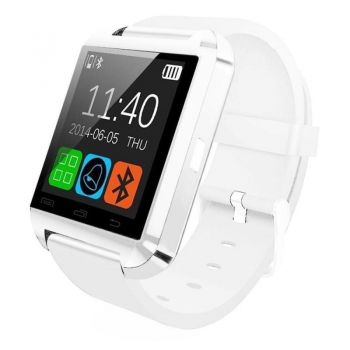 Resigilat Smartwatch Techstar® U8+, Bluetooth, Ecran LCD 1.44inch, Conectare Telefon, Pedometru, Alb