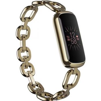 Bratara fitness pentru femei FITBIT Luxe, Android iOS, silicon, Editie speciala gorjana bratara din otel inoxidabil auriu