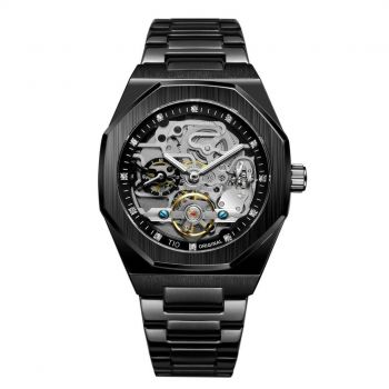 Ceas automatic TIO Skeleton Otel Luxury Negru