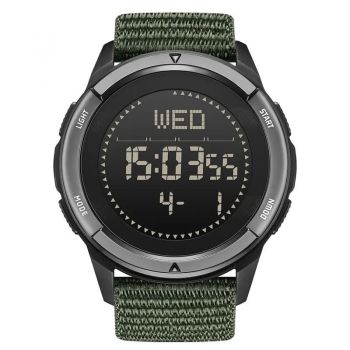 Ceas barbatesc de mana North Edge Militar Digital Carbon Army Sport Pasi Busola Pacer Pedometru Verde