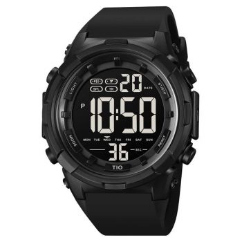 Ceas barbatesc de mana, Tio, Cronograf, Militar, Army, Sport, Digital, Rezistenta la apa 5 ATM, Negru