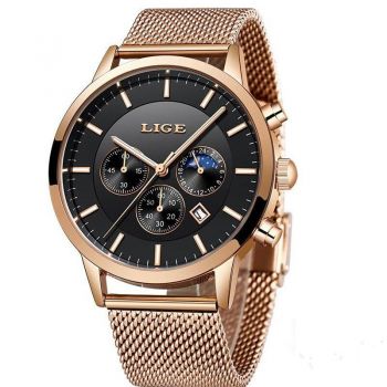 Ceas barbatesc, Lige, Elegant, Business, Luxury, Mecanism Quartz, Cronograf, Calendar