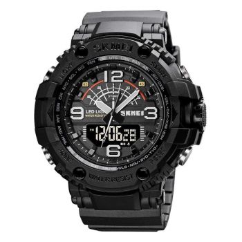 Ceas barbatesc Militar Army Digital Dual time Quartz PU Negru