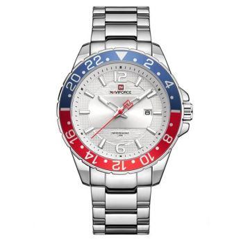 Ceas barbatesc Naviforce Otel Quartz Analog Data Argintiu