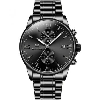 Ceas barbatesc Olevs Quartz Analog Negru Otel Data