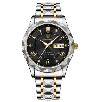 Ceas barbatesc Poedagar Quartz Analog Data Indici luminosi Argintiu