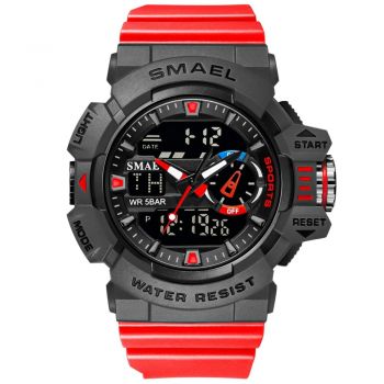 Ceas barbatesc Smael Sport Dual Time Rezistent la apa si socuri