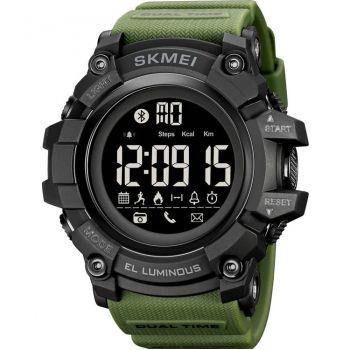 Ceas barbatesc Sport Skmei Alarma Pedometru Digital Verde