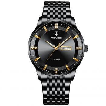 Ceas barbatesc Tevise Elegant Analog Quartz Negru
