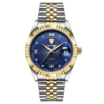 Ceas barbatesc Tevise Mecanic Elegant Automatic Business Self Wind Argintiu Albastru