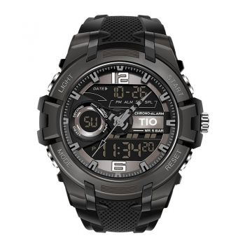 Ceas barbatesc TIO Alarma Cronometru Lumina Silicon Quartz Digital Analog