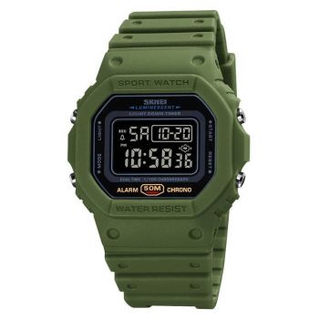 Ceas barbati Skmei Alarma Cronograf Militar Sport Digital Verde