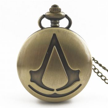 Ceas de buzunar Quartz cu logo Assassin s Creed lant