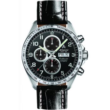 Ceas de mana barbatesc Atlantic Worldmaster Automatic Cronograf Negru