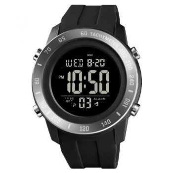 Ceas de mana barbatesc Skmei Cronograf Digital Sport Negru Silicon