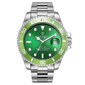 Ceas mecanic automatic Tevise Otel Verde Analog Business Elegant Data