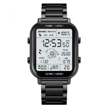 Ceas Skmei Pedometru Negru Digital Alarma Data Multifunctional