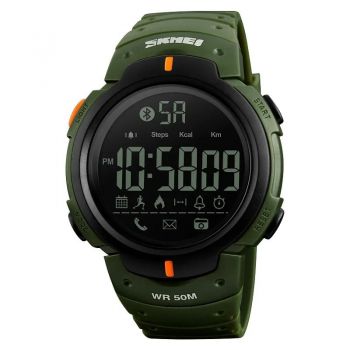 Ceas Smartwatch barbatesc, Skmei, Bluetooth, Pedometru, Afisaj Digital, Calorii, Sport, notificari Verde