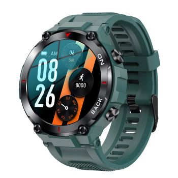 Ceas Smartwatch Barbati TIO  , Sport, 1.32,  IPS, HD, GPS track, Somn, Pedometru, Monitorizare cardiaca, Oxigen, Rezistent la apa IP68, Notificari