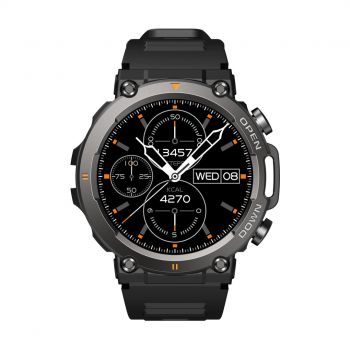 Ceas Smartwatch Zeblaze Vibe 7 Rugged Negru Apelare Compatibil Android  iOS Ritm cardiac