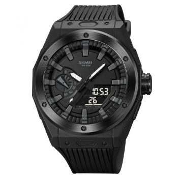 Ceas Sport Skmei barbatesc Casual Fashion Dual Time Quartz Negru