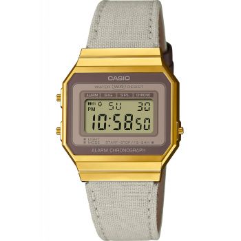Ceas unisex CASIO Retro Vintage Casual UNX DIG FABR BROWN