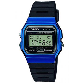 Ceas unisex CASIO Retro Vintage - UNX DIG PU BLK Negru Albastru