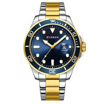 Curren Ceas barbatesc Business Quartz Otel inoxidabil Argintiu/Albastru